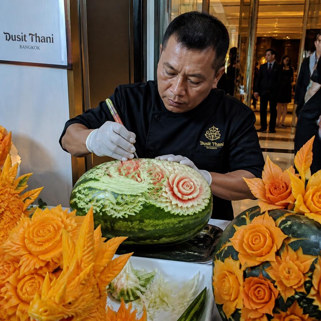 Hire Thai fruit carving artists for galas and weddings in Bangkok, Pattaya and Phuket