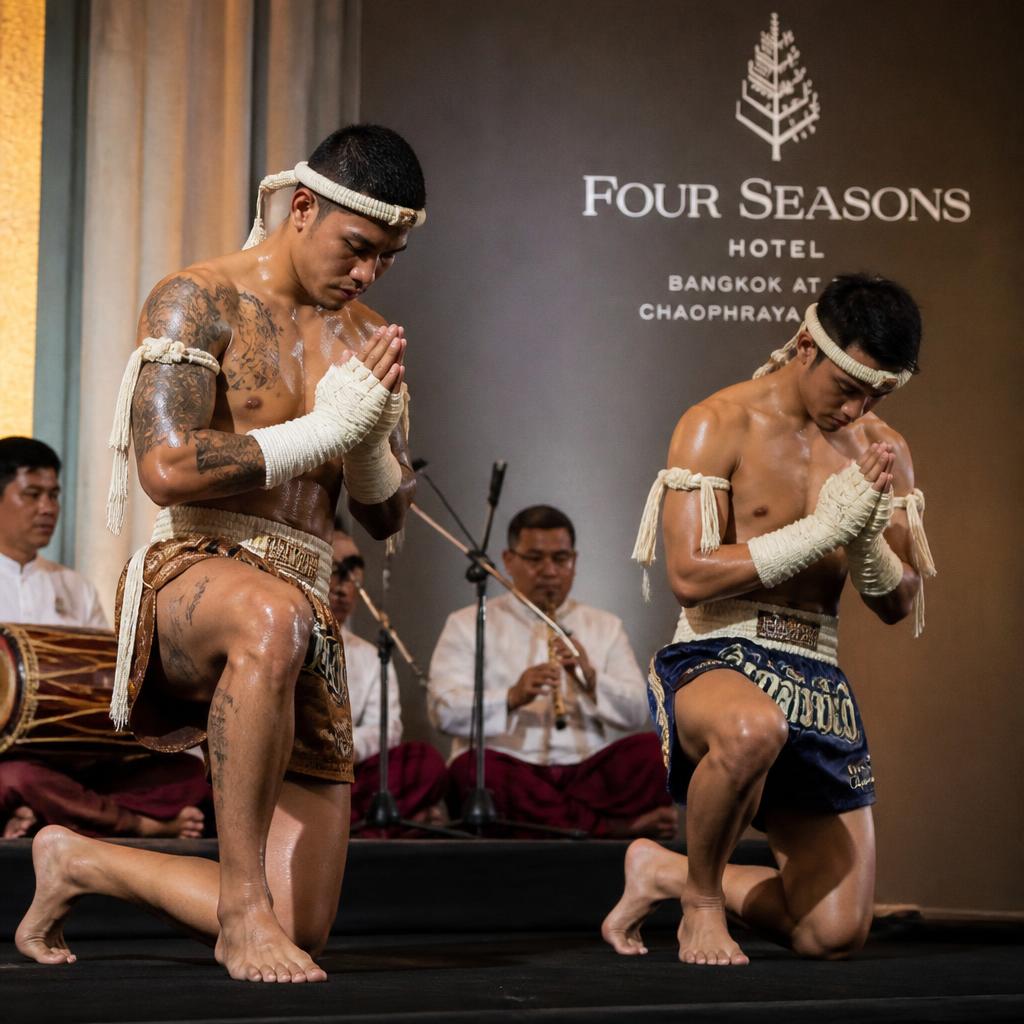 Hire Muay Thai show performers with Wai Khru and live Sarama music in Bangkok, Pattaya and Phuket